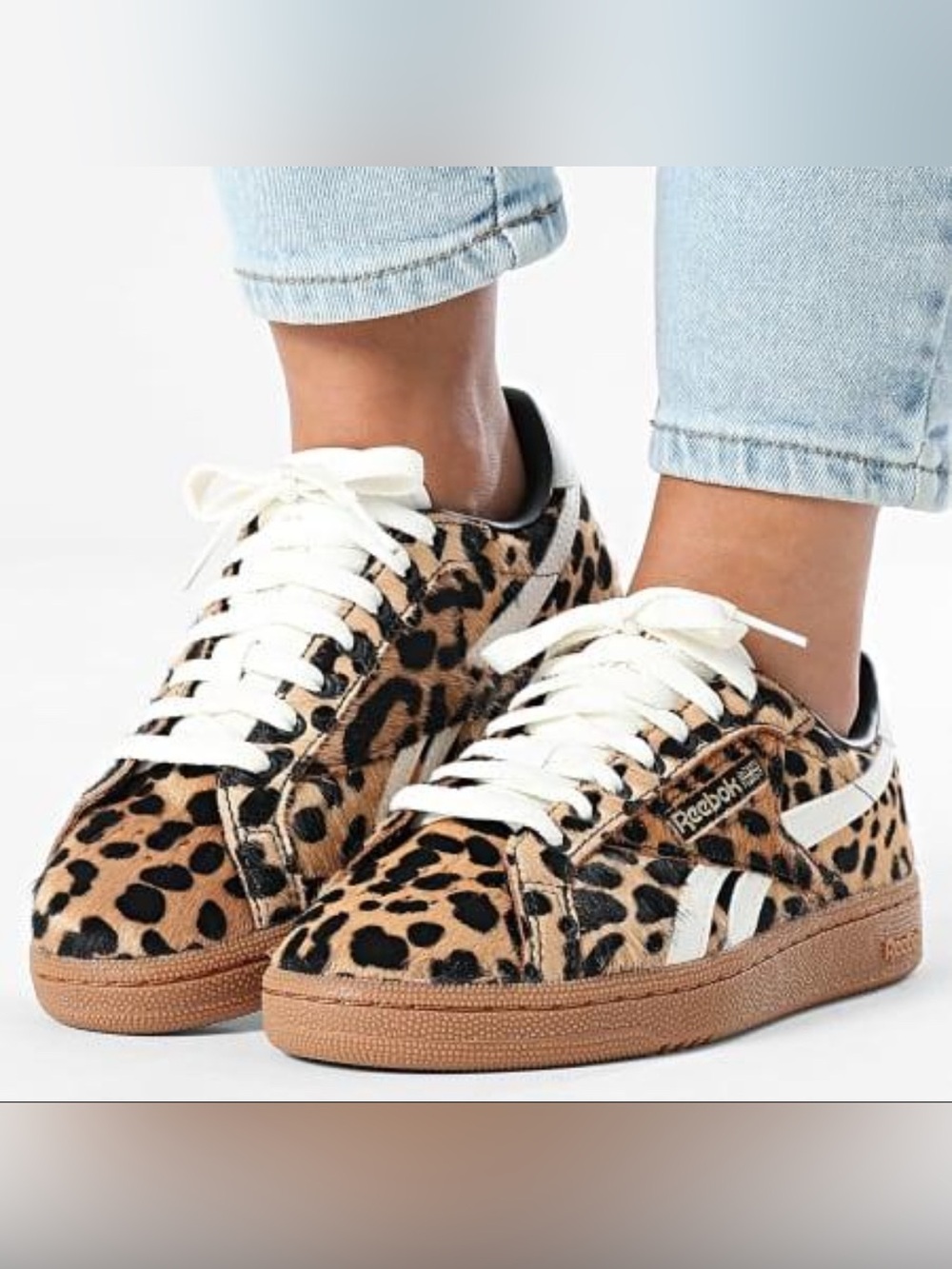 Reebok Club C Grounds UK Cheetah Sneakers Women’s Size 8 NWT
